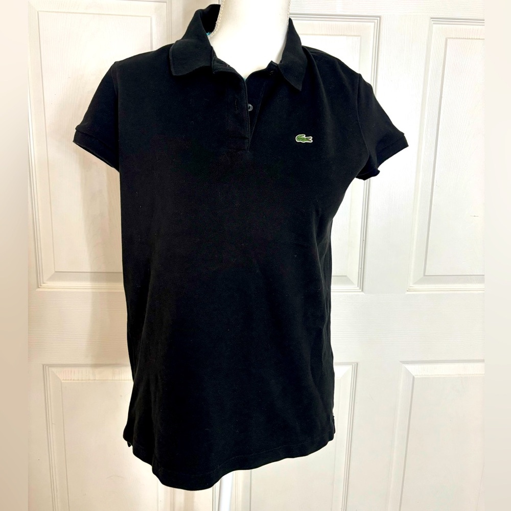 USED- Lacoste Black Polo with Green Logo